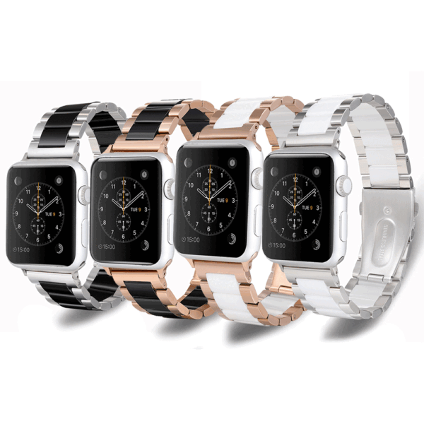Stainless & milanese apple watch bands luxurious stainless steel ceramic strap for apple watch