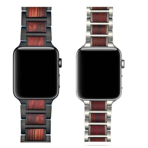 Stainless & Milanese Apple watch Bands Wood & Steel Link Strap – Organic Elegance for Apple Watch