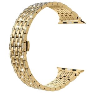 Stainless & milanese apple watch bands diamond gold steel apple watch strap: luxe style